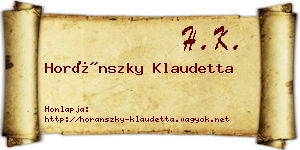 Horánszky Klaudetta névjegykártya